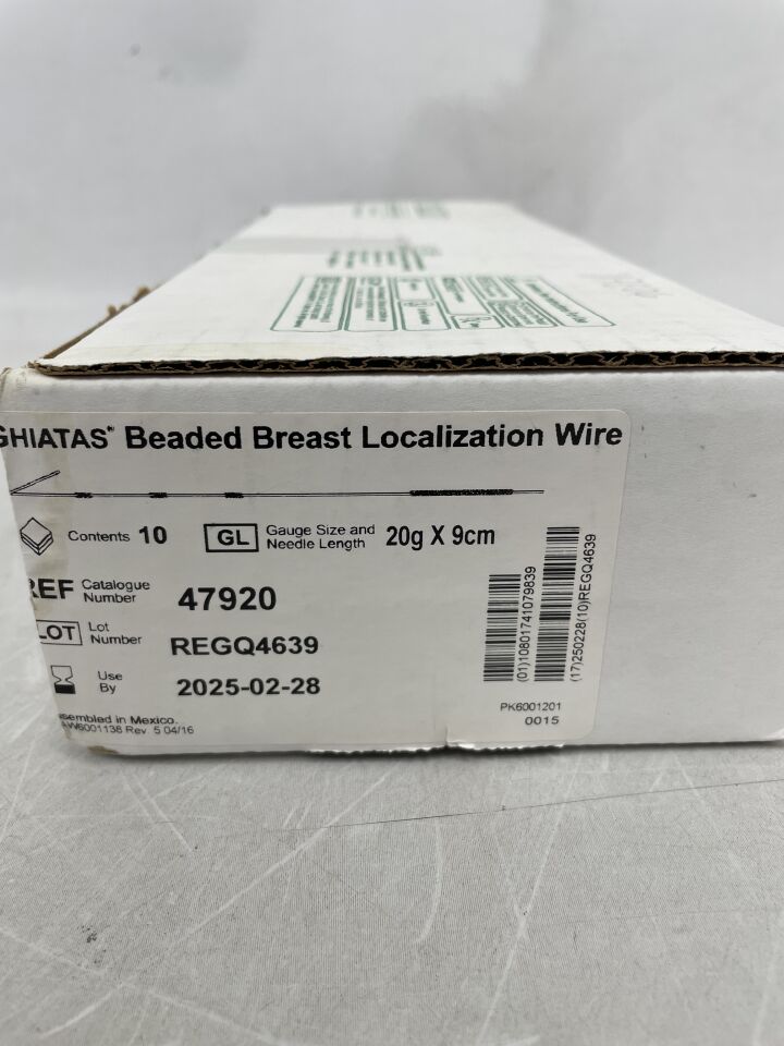 47920 - BARD - Ghiatas Beaded Breast Localization Wire, 20G x 9cm, (BX/10) - ( Expiry Date: 2025-02-28 )
