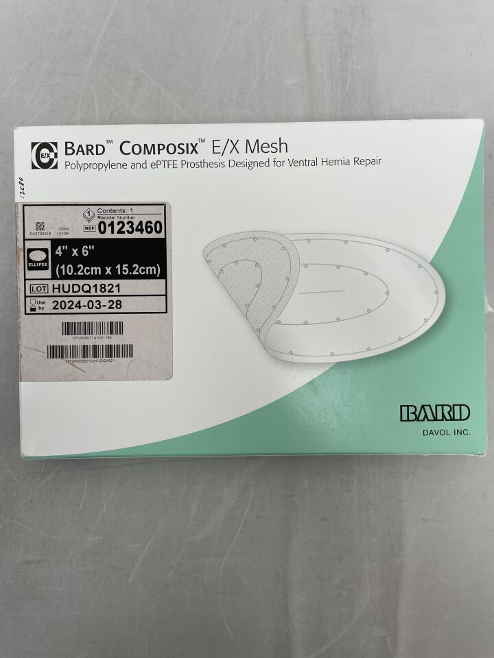123460 - BARD - Composix E/X Low-Profile Polypropylene/ePTFE Mesh, 7 x 9 in., (BX/1) - ( Expiry Date: 2024-03-28 )