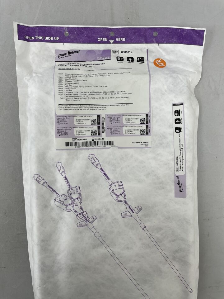805810 - BARD - PowerHickman CV Catheter, Single Lumen, Intermediate: 8F x 47cm, (EA) - ( Expiry Date: 2025-04-30 )