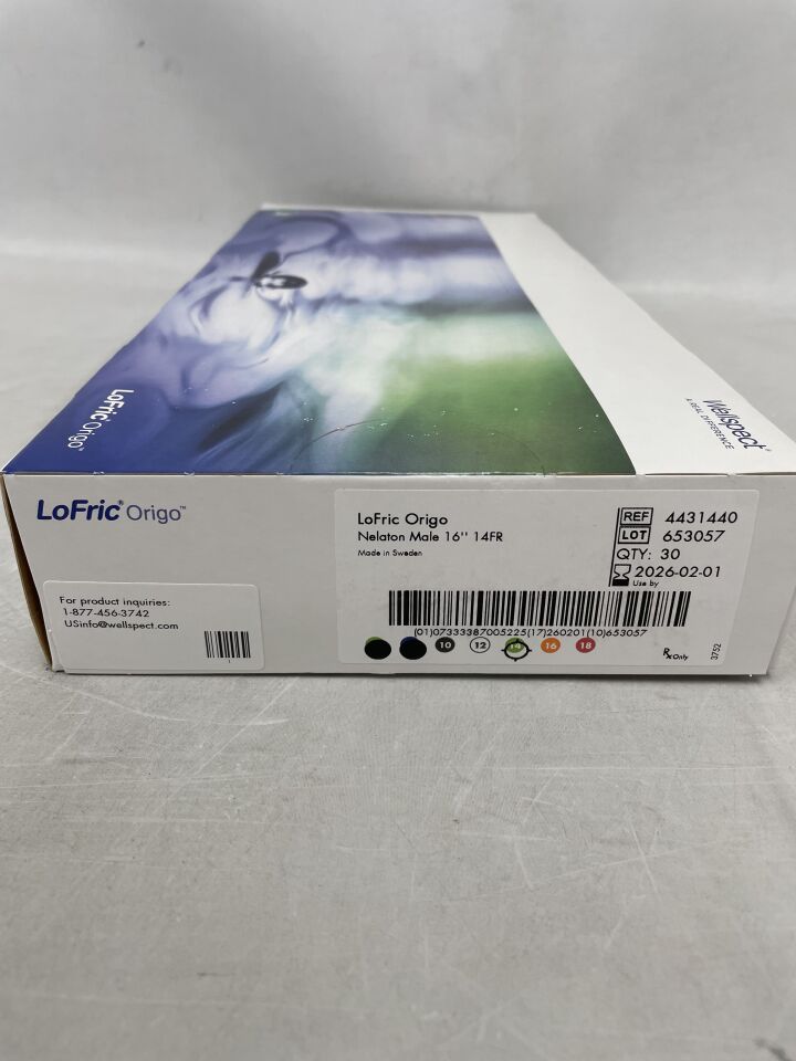 4431440 - WELLSPECT - Sonda urinaria masculina Lofric Origo, 14Fr, 16", (caja de 30) - (Fecha de caducidad: 01/02/2026)