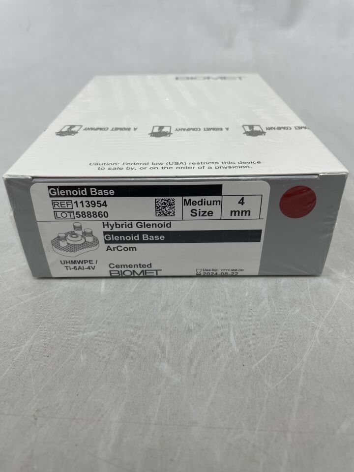 113954 - BIOMET - Glenoid Base, Hybrid, Size - Medium, 4mm, (BX/1) - ( Expiry Date: 2024-08-22 )