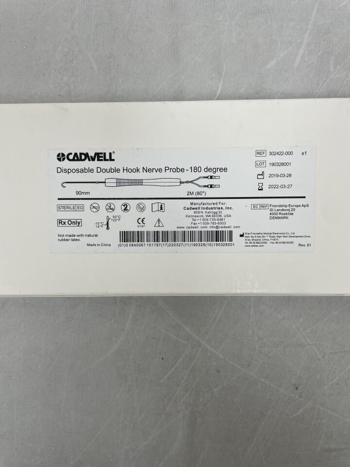 302422-000 - CADWELL - Double Hook Nerve Probe, 180°, (BX/1) - ( Expiry Date: 2022-03-27 )