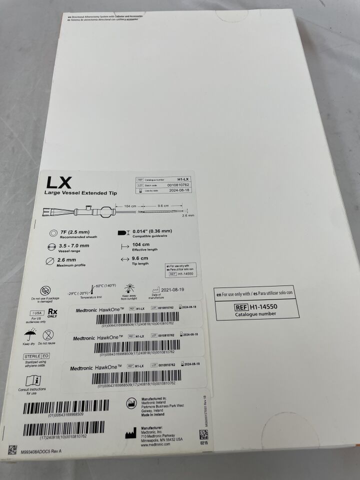 H1-LX - COVIDIEN - ev3 HawkOne LX Extended Tip 7F Directional Atherectomy System, () - ( Expiry Date: 2024-08-18 )