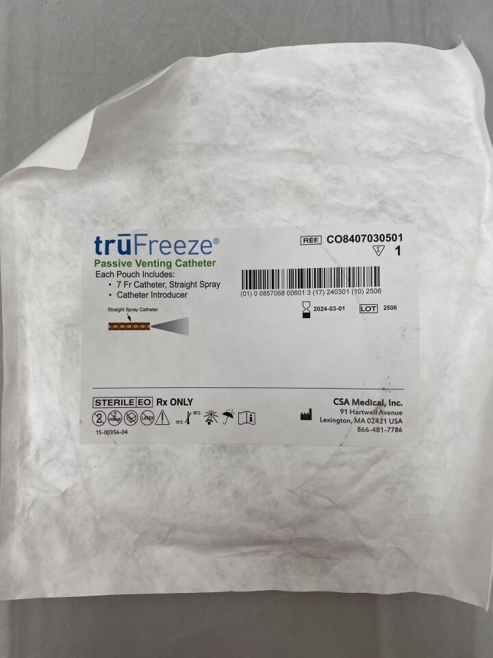 C08407030501 - CSA MEDICAL - TruFreeze Passive Venting Cath. Straight Spray 7Fr, (EA) - ( Expiry Date: 2024-03-01 )