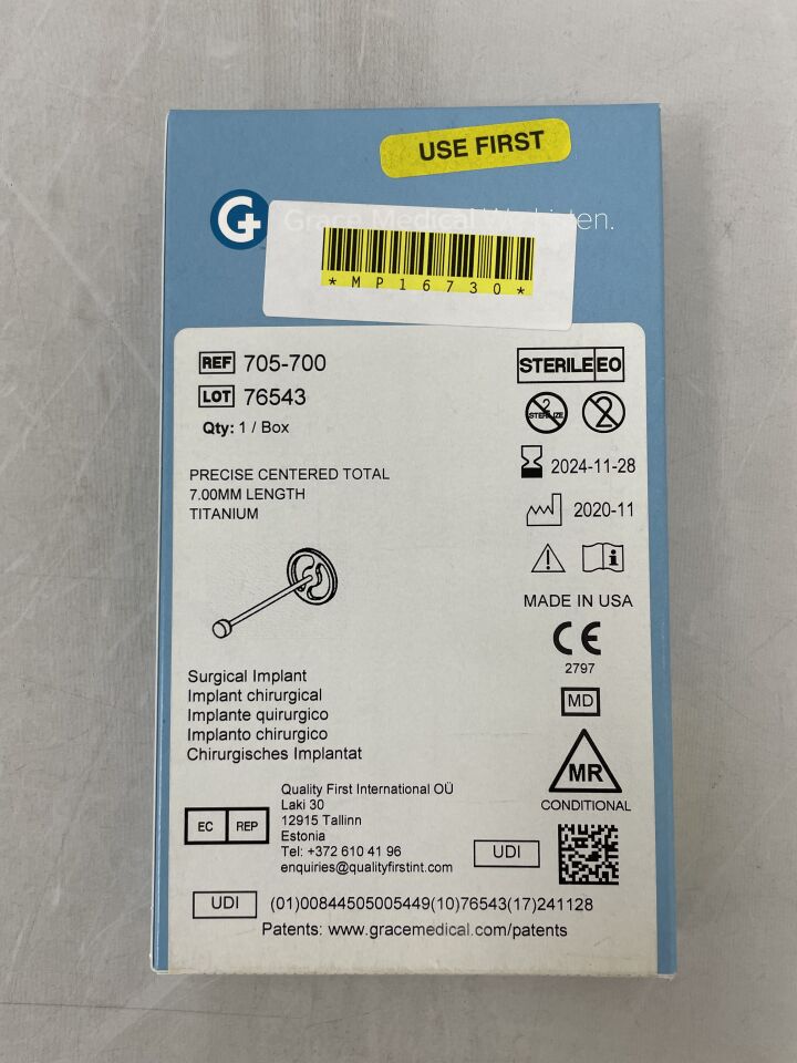705-700 - GRACE MEDICAL - precise centered total 7.00mm, (BX/1) - ( Expiry Date: 2024-11-28 )