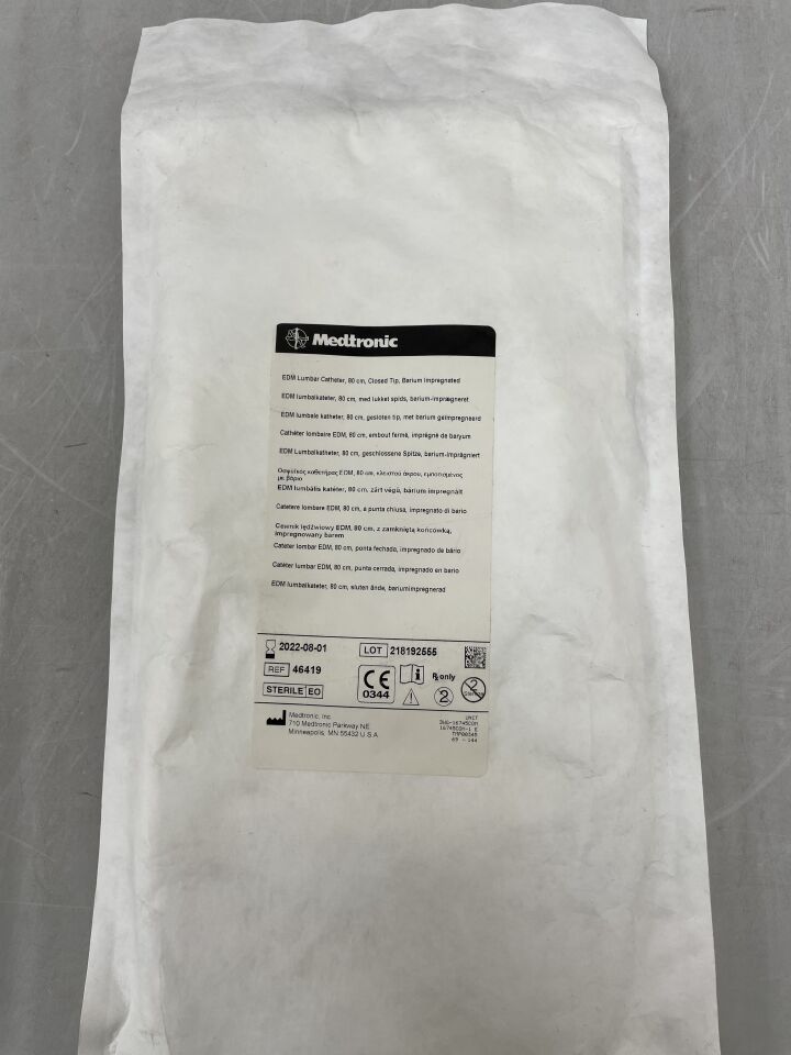 46419 - MEDTRONIC - EDM Lumbar Catheter, Closed Tip, Barium Impregnated, 80cm, (EA) - ( Expiry Date: 2022-08-01 )