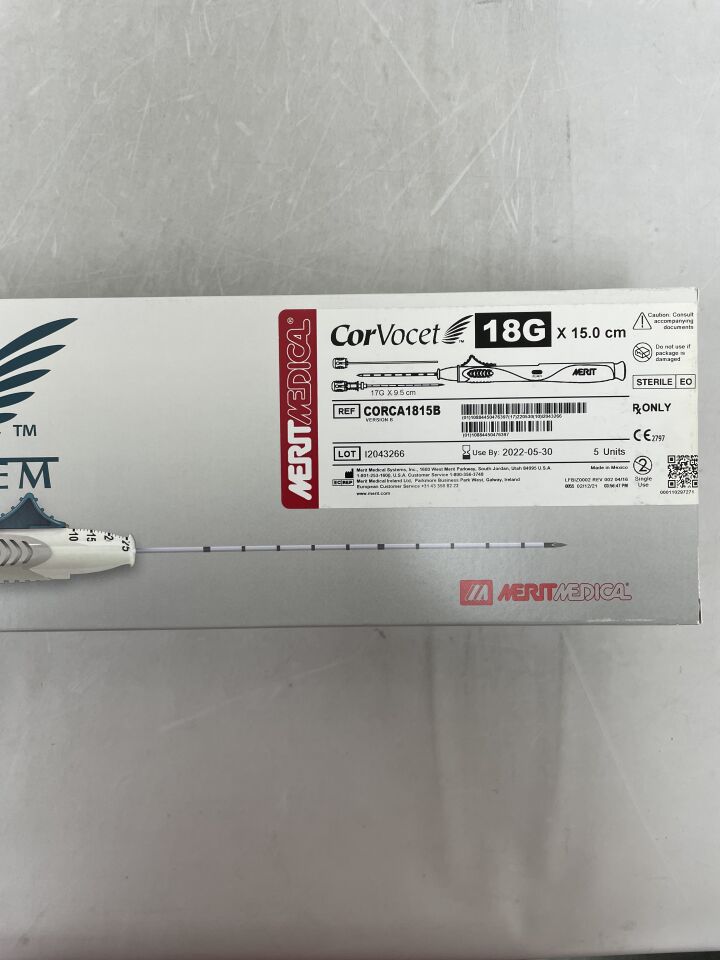 CORCA1815B - MERIT MEDICAL - CorVocet Biopsy Instrument System 18G x 15cm, () - ( Expiry Date: 2022-05-30 )