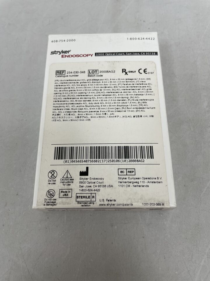 234-030-048 - STRYKER - Large Bore ACL Interference Screw 9mm x 30mm, (BX/1) - ( Expiry Date: 2025-01-06 )