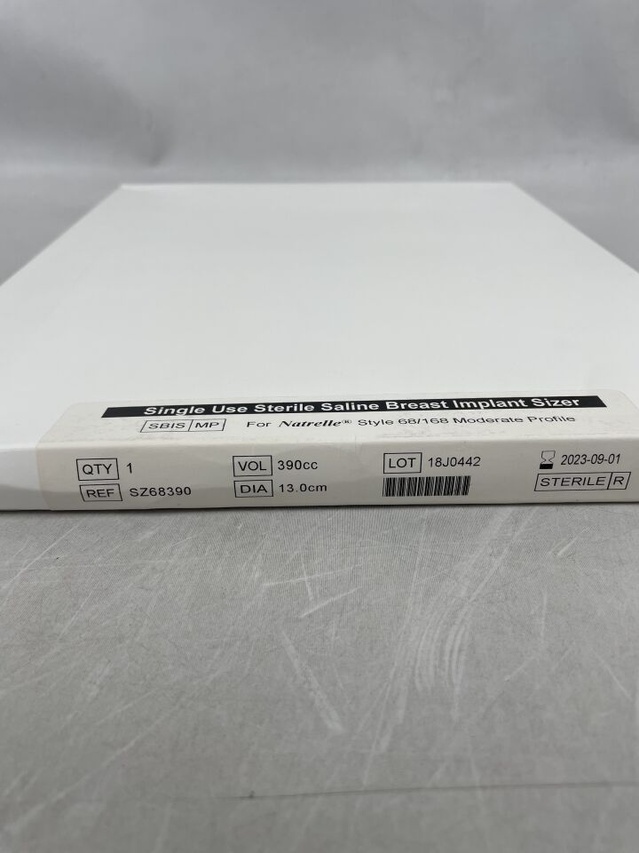 SZ68390 - ALERGAN - NATRELLE Saline Breast Implant Sizer, Style 68/168 Moderate Profile, 390cc, (BX/1) - ( Expiry Date: 2023-09-01 )