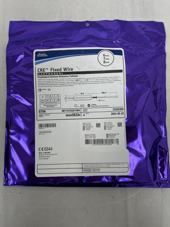 5833 - BOSTON SCIENTIFIC - CRE Fixed Wire Balloon Dilatation Catheter - Esophageal - 6mm x 7mm x 8mm, (EA) - ( Expiry Date: 2024-05-02 )