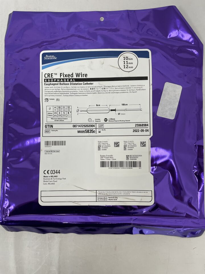 5835 - BOSTON SCIENTIFIC - CRE Fixed Wire Balloon Dilatation Catheter - Esophageal - 10mm x 11mm x 12mm, (EA) - ( Expiry Date: 2022-09-04 )