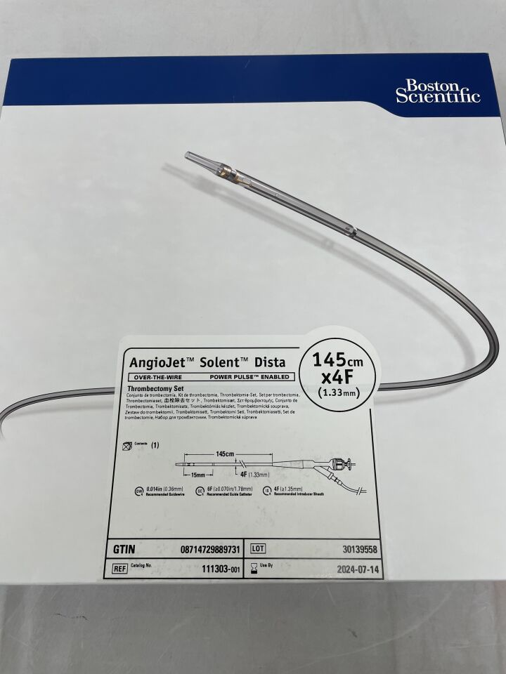 111303 - BOSTON SCIENTIFIC - AngioJet Solent Dista Thrombectomy Set - OTW - Power Pulse Enabled - 4Fr x 145cm, (BX/1) - ( Expiry Date: 2024-07-14 )
