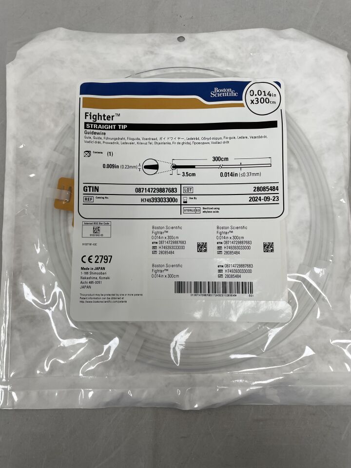 39303300 - BOSTON SCIENTIFIC - Fighter Guidewire, Straight Tip, 0.014" x 300cm, (EA) - ( Expiry Date: 2024-09-23 )