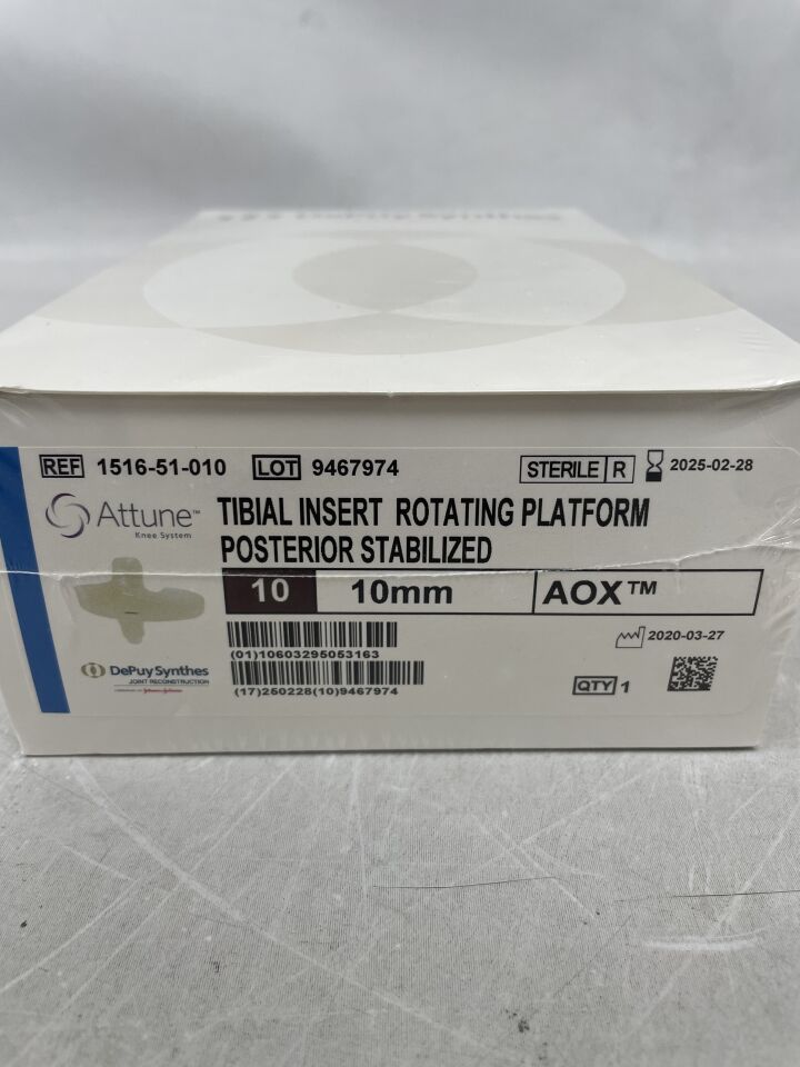1516-51-010 - DEPUY - Attune Knee System Tibial Insery, Rotating Platform Porterior Stabilized, AOX, 10mm, (BX/1) - ( Expiry Date: 2025-02-28 )