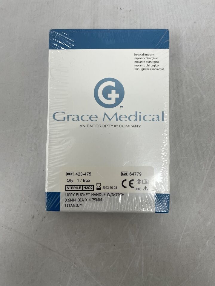 423-475 - GRACE MEDICAL - Lippy Bucket Handle W/Notch, 0.6 x 4.75mm, (BX/1) - ( Expiry Date: 2023-10-28 )