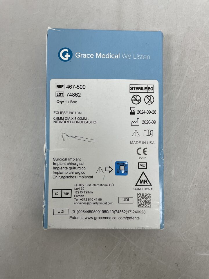 467-500 - GRACE MEDICAL - Eclipse Piston, 0.5 x 5mm, (BX/1) - ( Expiry Date: 2024-09-28 )