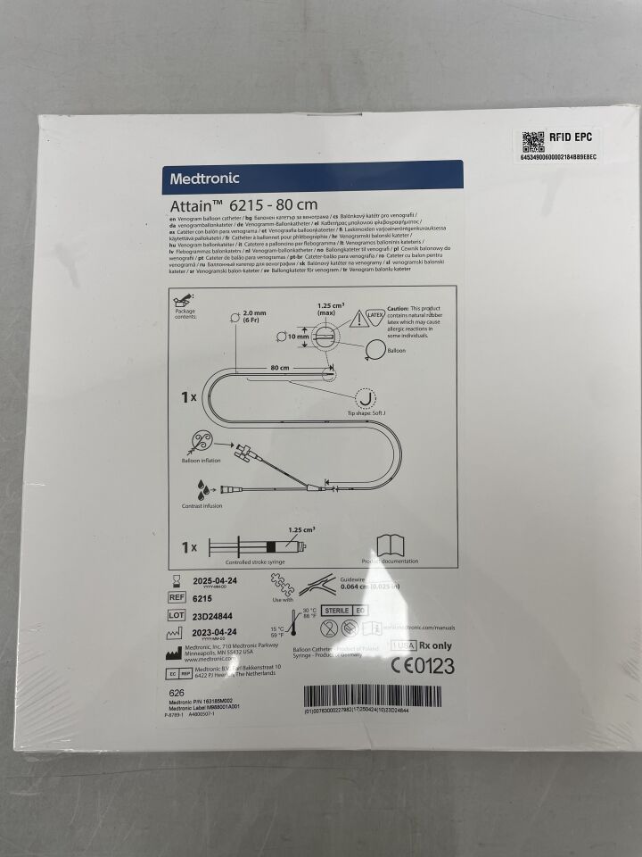 6215 - MEDTRONIC - Attain Venogram Balloon Catheter - 6Fr x 10mm x 80cm, (BX/1) - ( Expiry Date: 2025-04-24 )