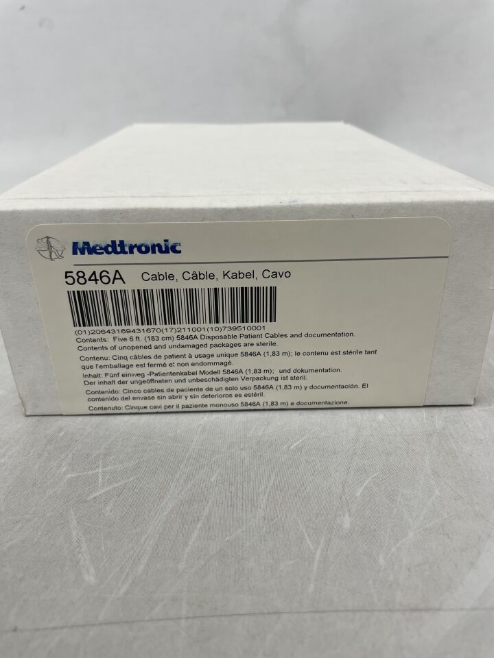 5846A - MEDTRONIC - 6' Disposable Patient Cable, Atrial, (BX/5) - ( Expiry Date: 2021-10-01 )