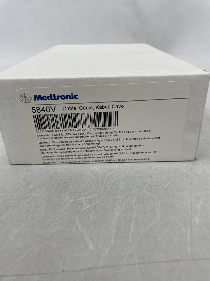 5846V - MEDTRONIC - 6' Disposable Patient Cable, Ventricle, (BX/5) - ( Expiry Date: 2021-09-11 )