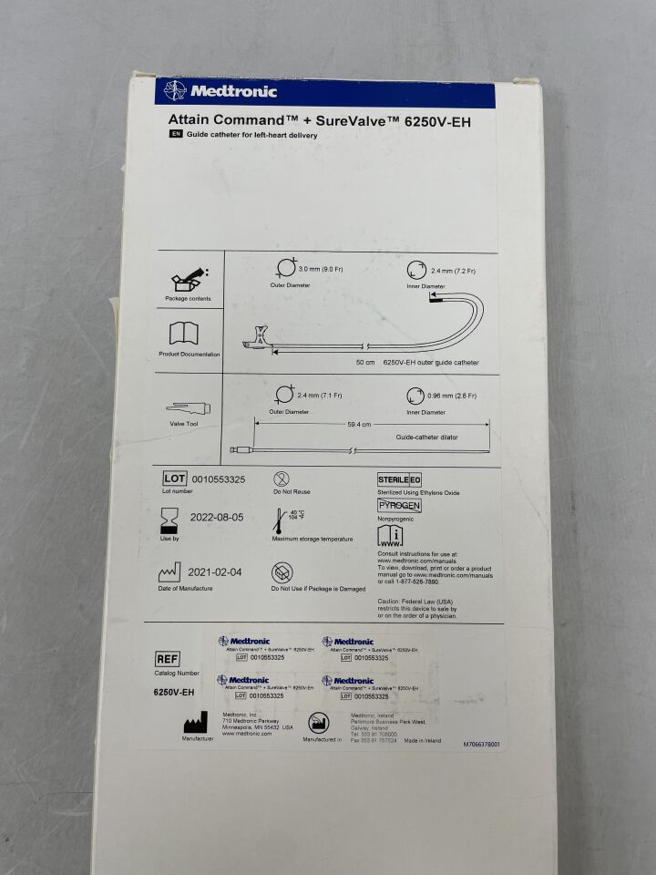 6250V-EH - MEDTRONIC - Attain Command + SureValve Guide Catheter for Left-Heart Delivery, (BX/1) - ( Expiry Date: 2022-08-05 )