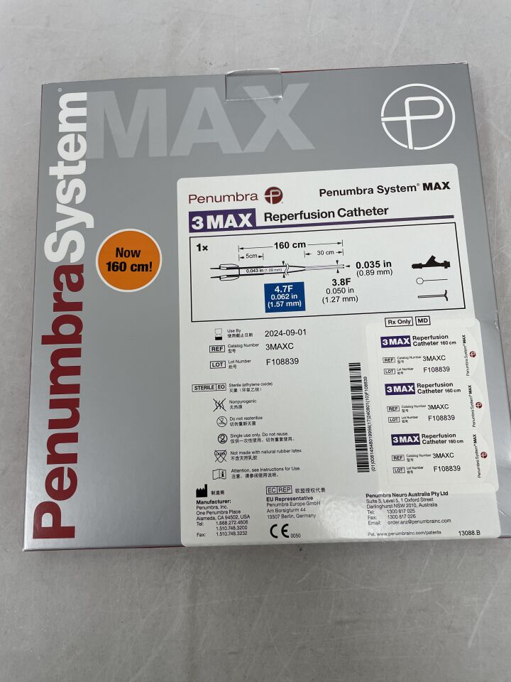 3MAXC - PENUMBRA - 3MAX Reperfusion Catheter 153cm, (BX/1) - ( Expiry Date: 2024-09-01 )