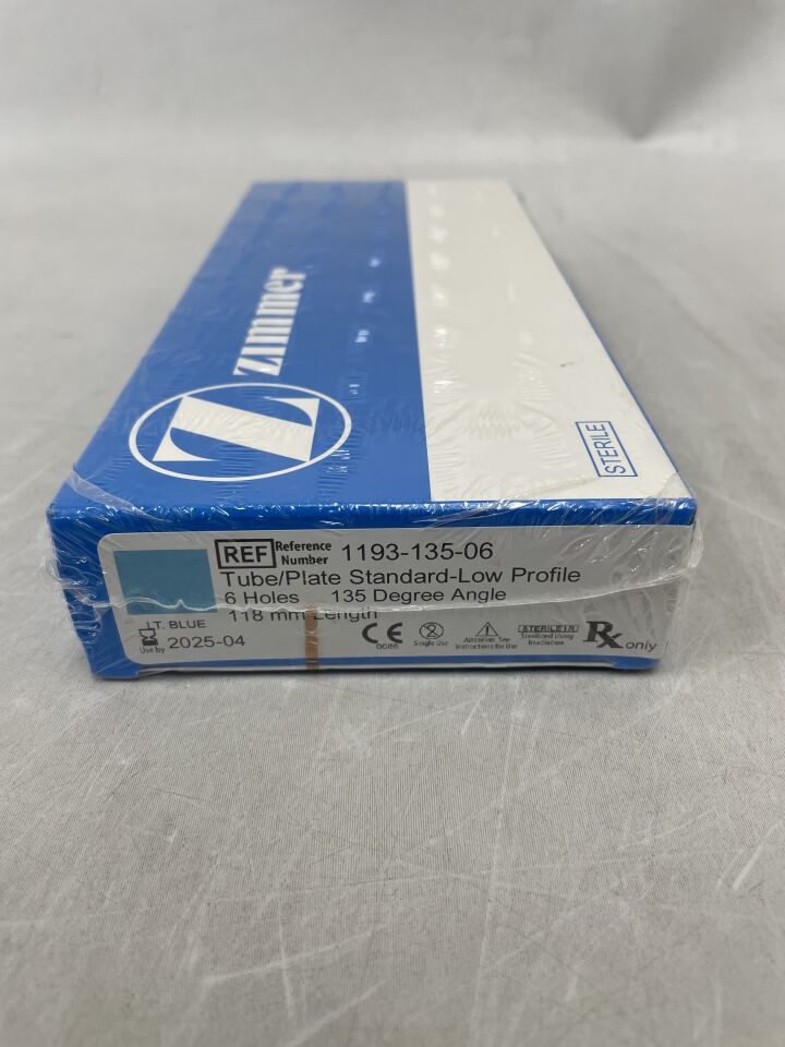 1193-135-06 - ZIMMER - Steel Compression Tube/Plate, 118mm, 6 Hole, (BX/1) - ( Expiry Date: 2025-04-01 )