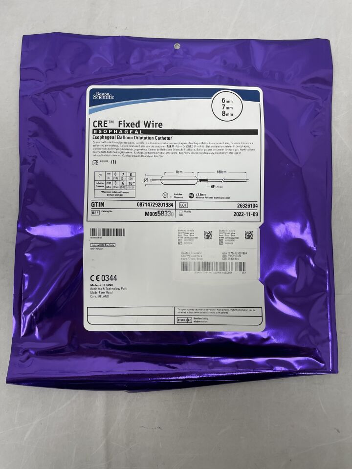 5833 - BOSTON SCIENTIFIC - CRE Fixed Wire Balloon Dilatation Catheter - Esophageal - 6mm x 7mm x 8mm, (EA) - ( Expiry Date: 2022-11-09 )