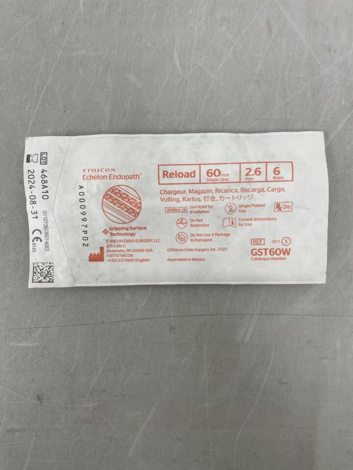 GST60W - ETHICON - Echelon Endopath Stapler Reload with Gripping Surface Technology, White, 2.6 Open x 1 mm Closed Height, (EA) - ( Expiry Date: 2024-08-31 )