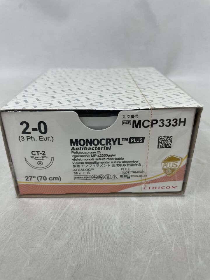 MCP333H - ETHICON - 2-0 monocryl* plus - mcp333h , ( BX/36 ) - ( Expiry Date : 2025-08-31 )
