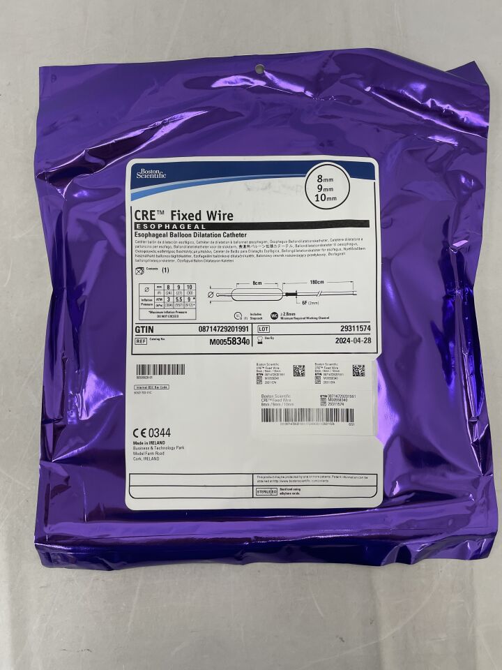 5834 - BOSTON SCIENTIFIC - CRE Fixed Wire Balloon Dilatation Catheter - Esophageal - 8mm x 9mm x 10mm, () - ( Expiry Date: 2024-04-28 )