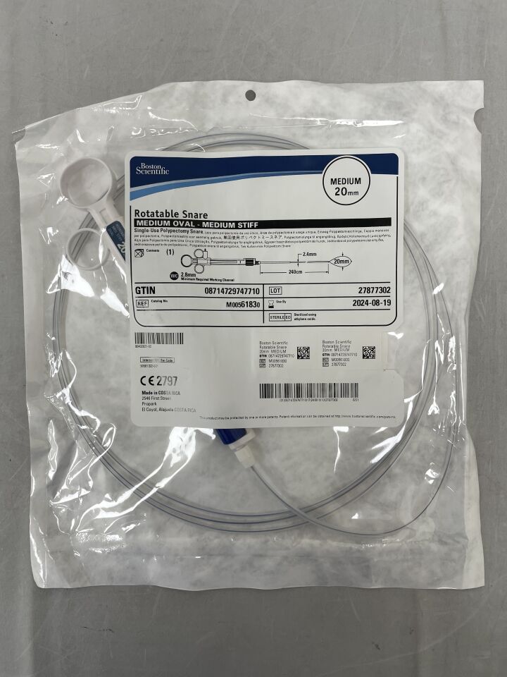6183 - BOSTON SCIENTIFIC - Rotatable Snare Single-Use Polypectomy Device - Medium Oval, Medium Stiff - 20mm, (EA) - ( Expiry Date: 2024-08-19 )