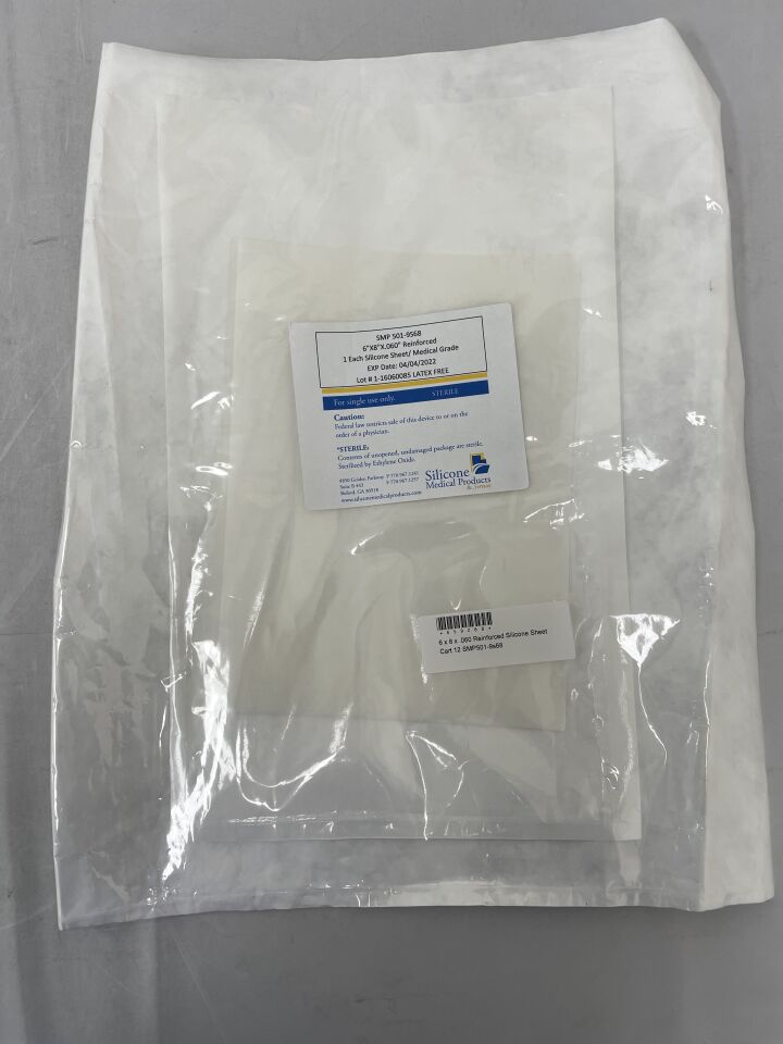 501-9S68 - SILICONE MEDICAL PRODUCTS - Silicone Sheeting Reinforced, 6" x 8" x .060", (EA) - ( Expiry Date: 2024-04-04 )