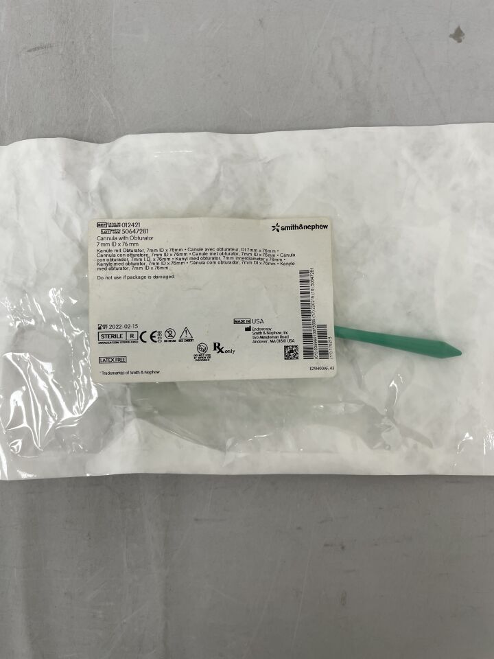 12421 - SMITH & NEPHEW - Universal Cannula Kit, 7 ID x 76 mm Length, Green, (EA) - ( Expiry Date: 2022-02-15 )