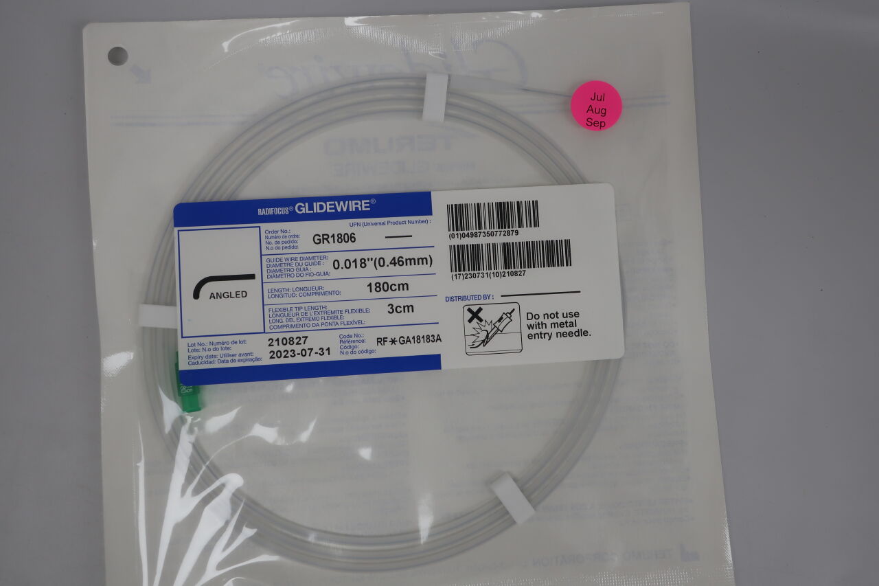 GR1806 - TERUMO - Radifocus Glidewire - Angled - .018" x 180cm x 3cm
, () - ( Expiry Date: 2022-03-31 )