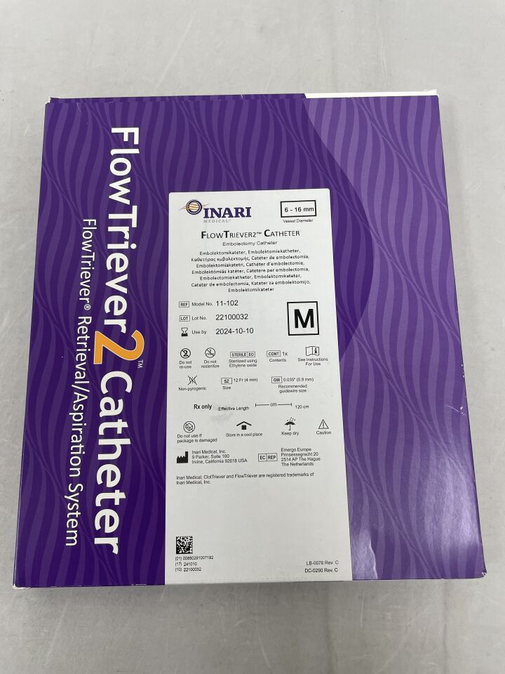 11-102 - INARI MEDICAL - FlorTriever 2 Catheter, Medium, 12Fr, 120 cm, (BX/1) - ( Expiry Date: 2024-10-10 )