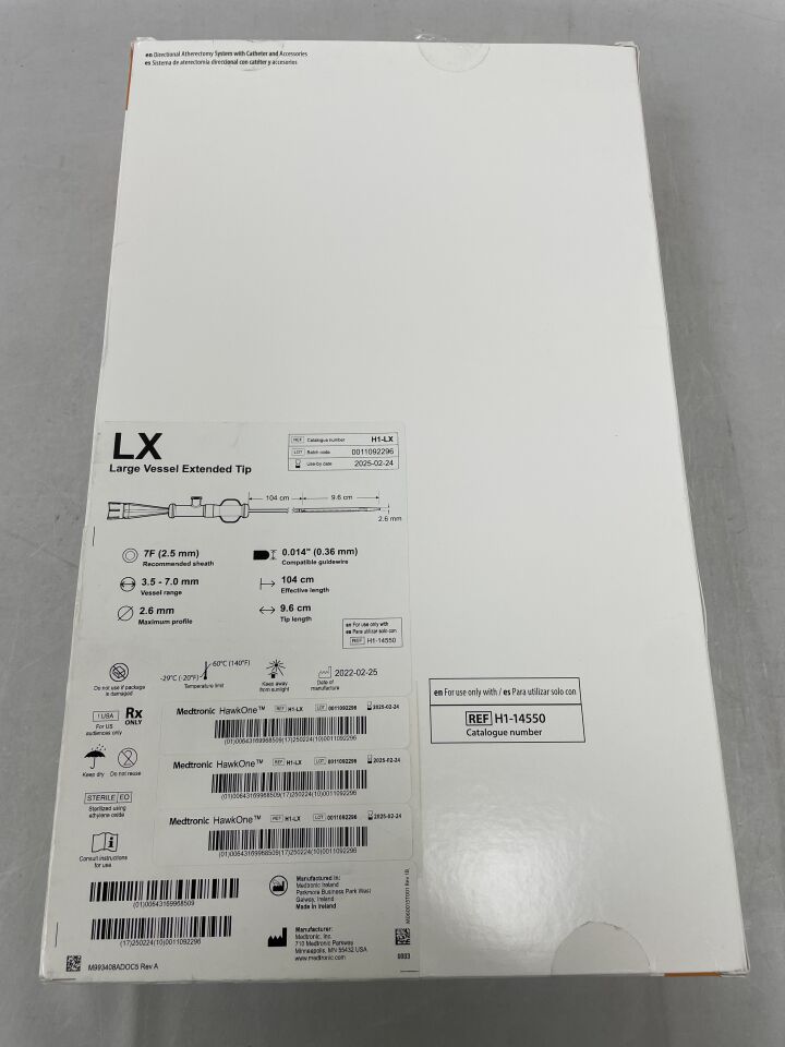 H1-LX - MEDTRONIC - ev3 HawkOne LX Extended Tip 7F Directional Atherectomy System, (BX/1) - ( Expiry Date: 2025-02-24 )