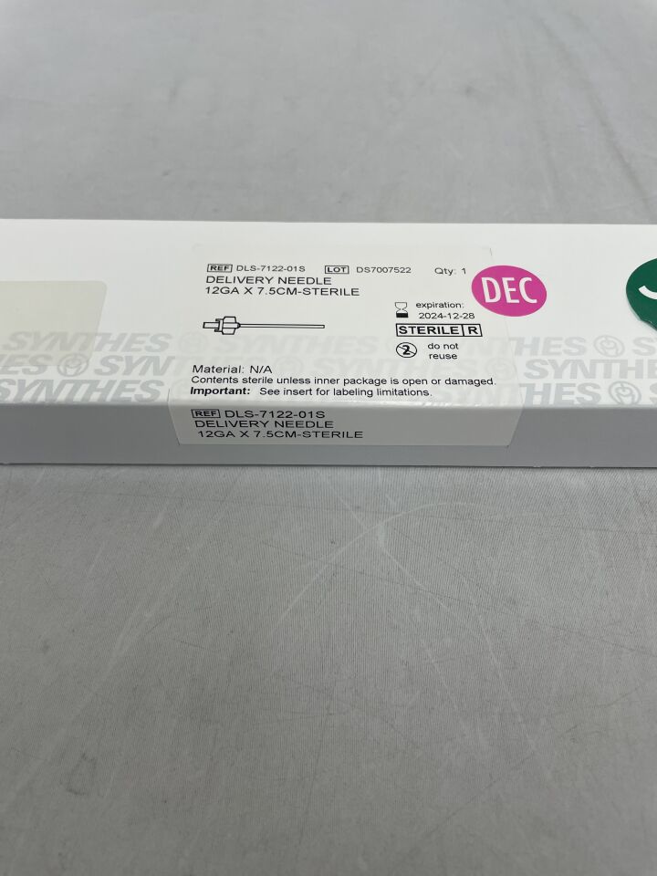DLS-7122-01S - SYNTHES - Delivery Needle 12 GA X 7.5cm, (BX/1) - ( Expiry Date: 2024-12-28 )
