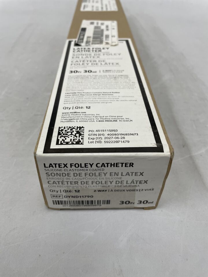 DYND11790 - MEDLINE - Silicone-Elastomer Coated Latex Foley Catheters , ( BX/12 ) - ( Expiry Date : 2027-06-28 )