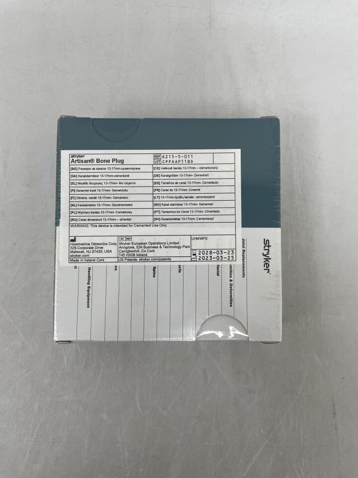 6215-5-011 - STRYKER - Artisan Bone Plug Canal Sizes 13-17mm-Cemented , ( BX/1 ) - ( Expiry Date : 2028-03-23 )
