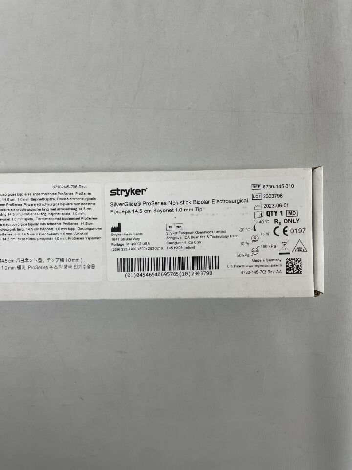 6730-145-010 - STRYKER - ProSeries Non-stick Bipolar Electrosurgical Forceps Bayonet Tip , ( EA ) - ( Expiry Date : 2099-12-31 )
