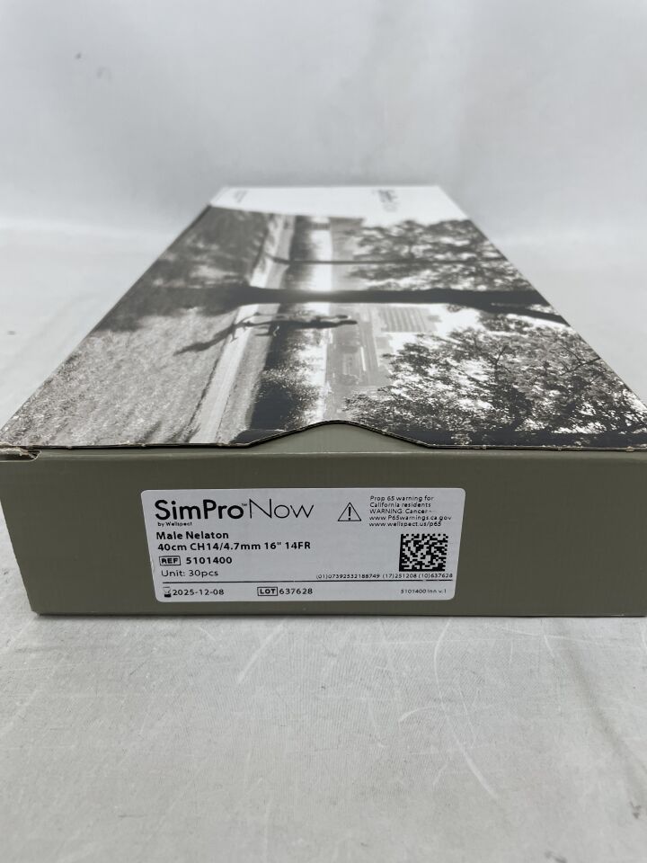 5101400 - WELLSPECT - Catéter intermitente masculino Simpro Now, 14 Fr, 16", (caja de 30) - (Fecha de caducidad: 08/12/2025)