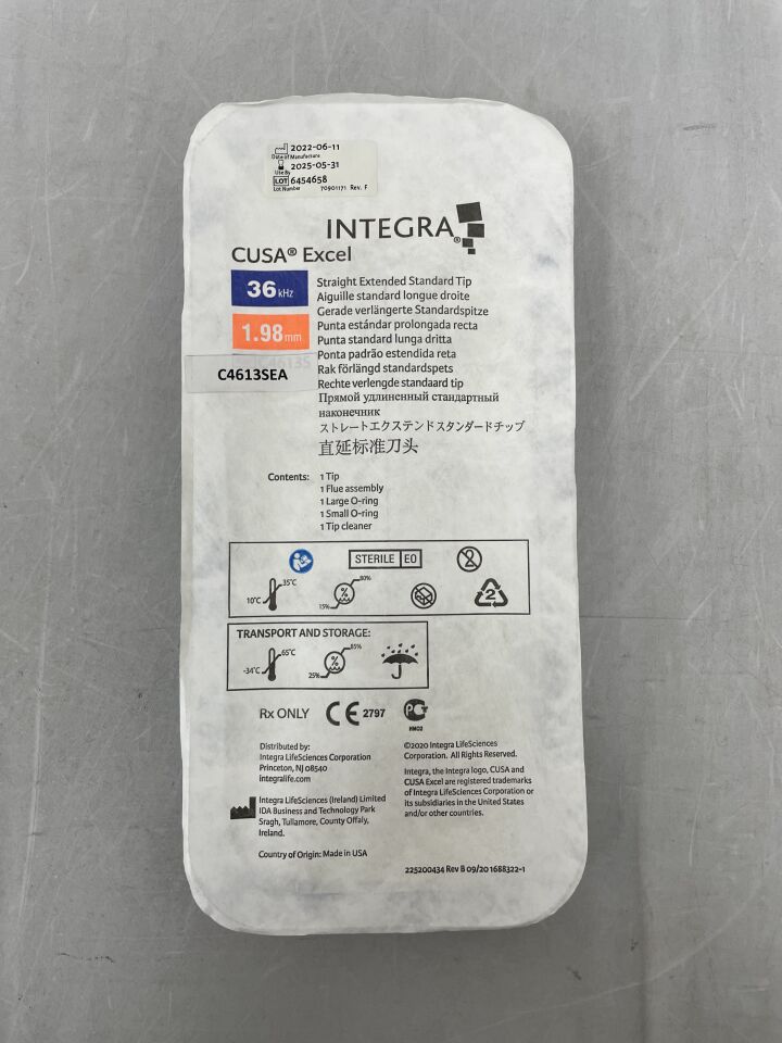 C4613S - INTEGRA - Cusa Excel Straight Extended Standard Tip 36kHz, 1.98mm, (EA) - ( Expiry Date: 2025-05-31 )