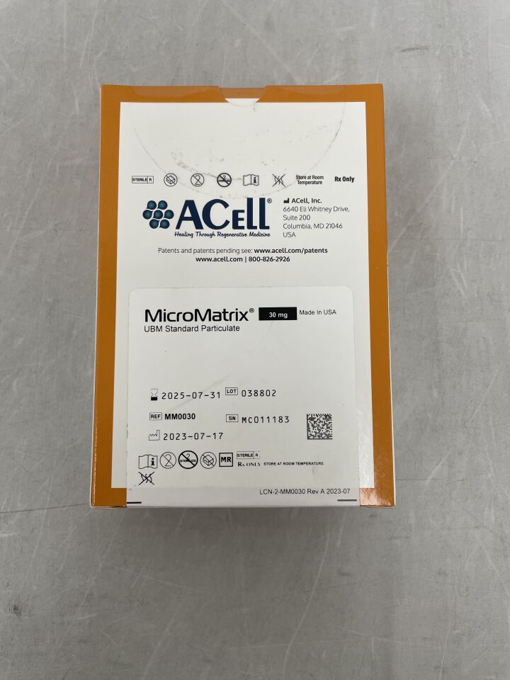 MM0030 - INTEGRA - ACell MicroMatrix® UBM Standard Particulate, 30mg, (BX/1) - ( Expiry Date: 2025-07-31 )