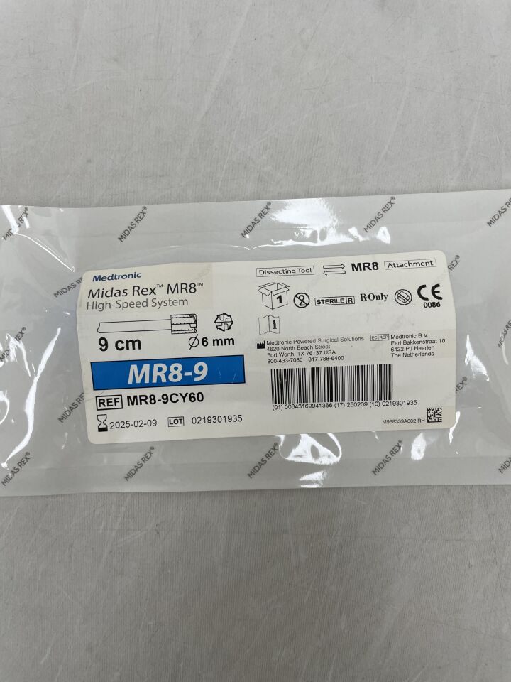 MR8-9CY60 - MEDTRONIC - Midas Rex Legend 9cm, 6mm Cylinder, (EA) - ( Expiry Date: 2025-02-09 )
