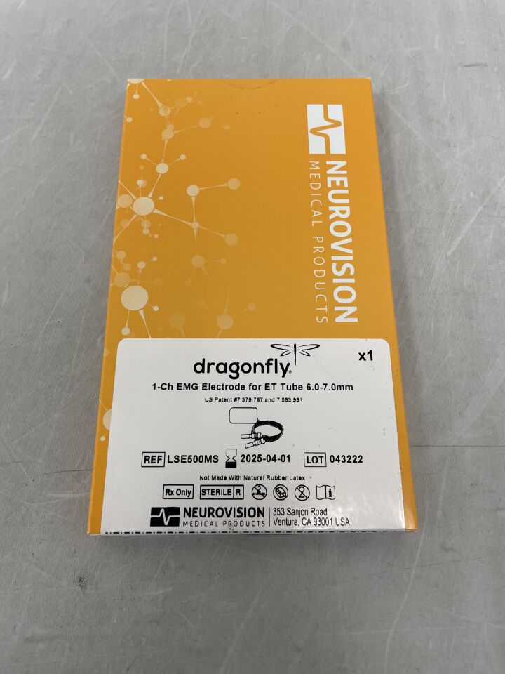 LSE500MS - NEUROVISION - Dragonfly 1-Ch EMG Electrode For ET Tube 6-7mm, (BX/1) - ( Expiry Date: 2025-04-01 )
