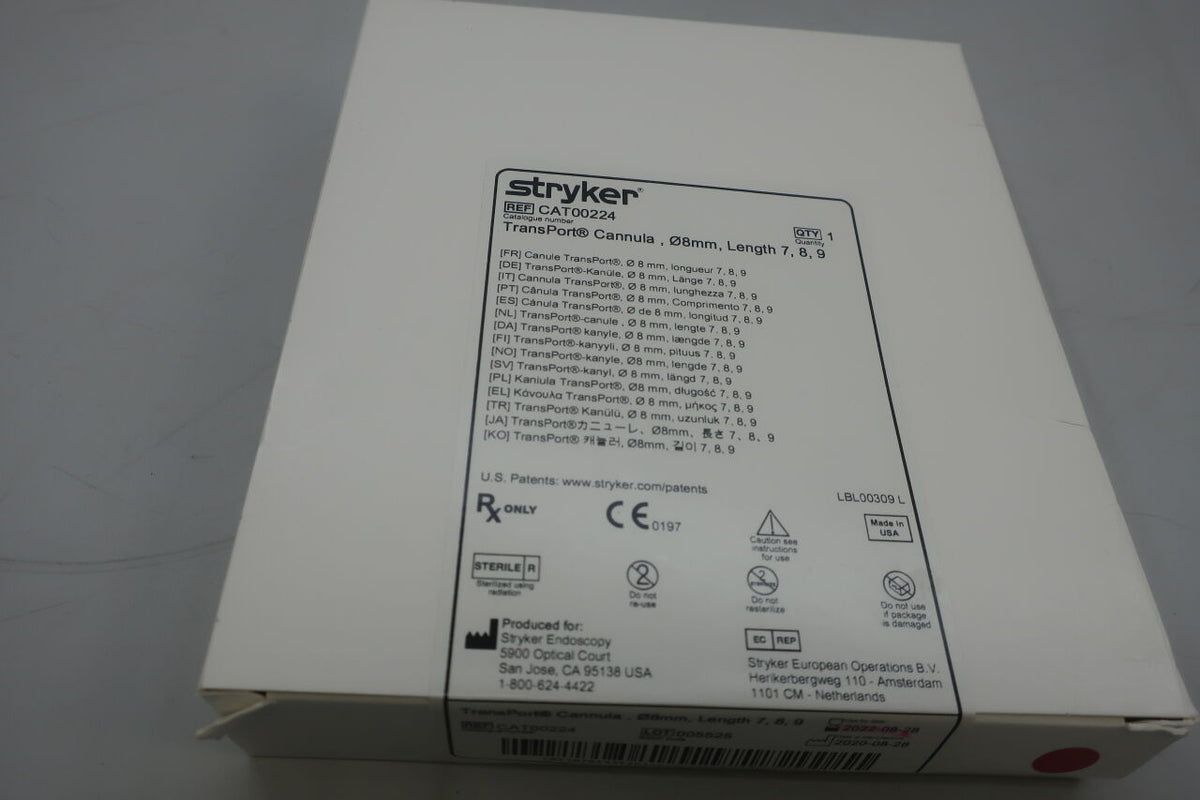 CAT00224 - STRYKER - Transport Cannula, 8 mm Size, 7, 8, 9 Length, ()