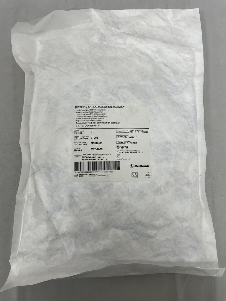 BTC93 - MEDTRONIC - Suction and Anticoagulation Line including Y Adaptor with 1/4“ Outlet Lines , ( EA ) - ( Expiry Date : 2027-07-19 )