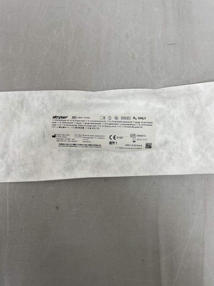 0306-115-000 - STRYKER - Kit de biopsia ósea de 11 g x 5 pulgadas (unidades) - (Fecha de caducidad: 01/10/2025)