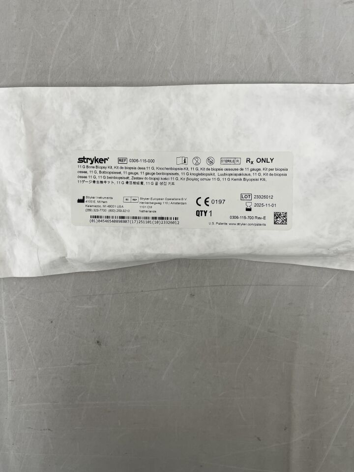 0306-115-000 - STRYKER - Kit de biopsia ósea de 11 g x 5 pulgadas (unidad) - (Fecha de caducidad: 01/11/2025)
