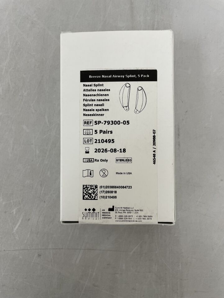 SP-79300-005 - SUMMIT MEDICAL - Breeze Nasal Airway Splint , ( BX/10 ) - ( Expiry Date : 2026-08-18 )